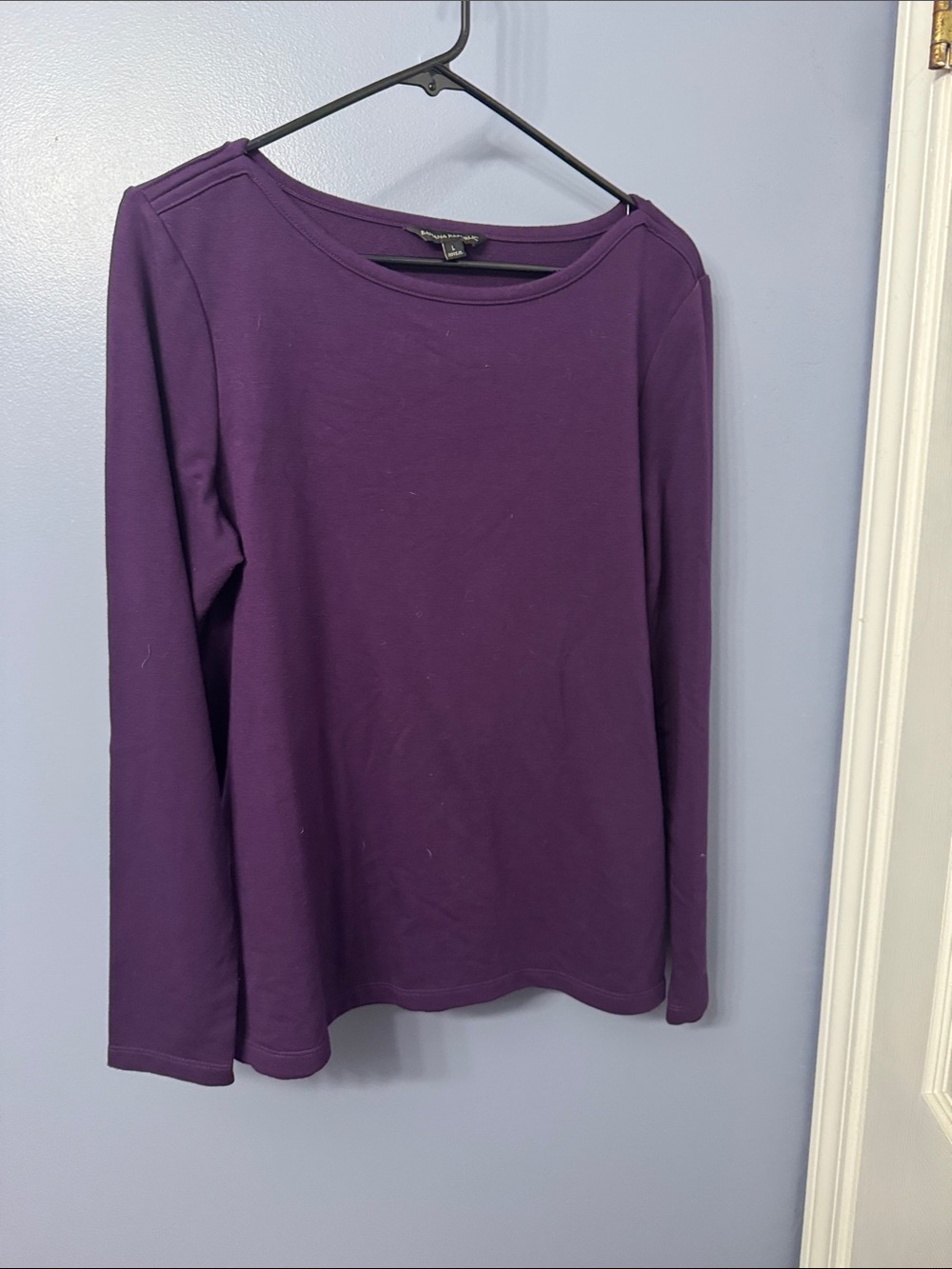 Banana Republic Purple Long Sleeve Crewneck Top